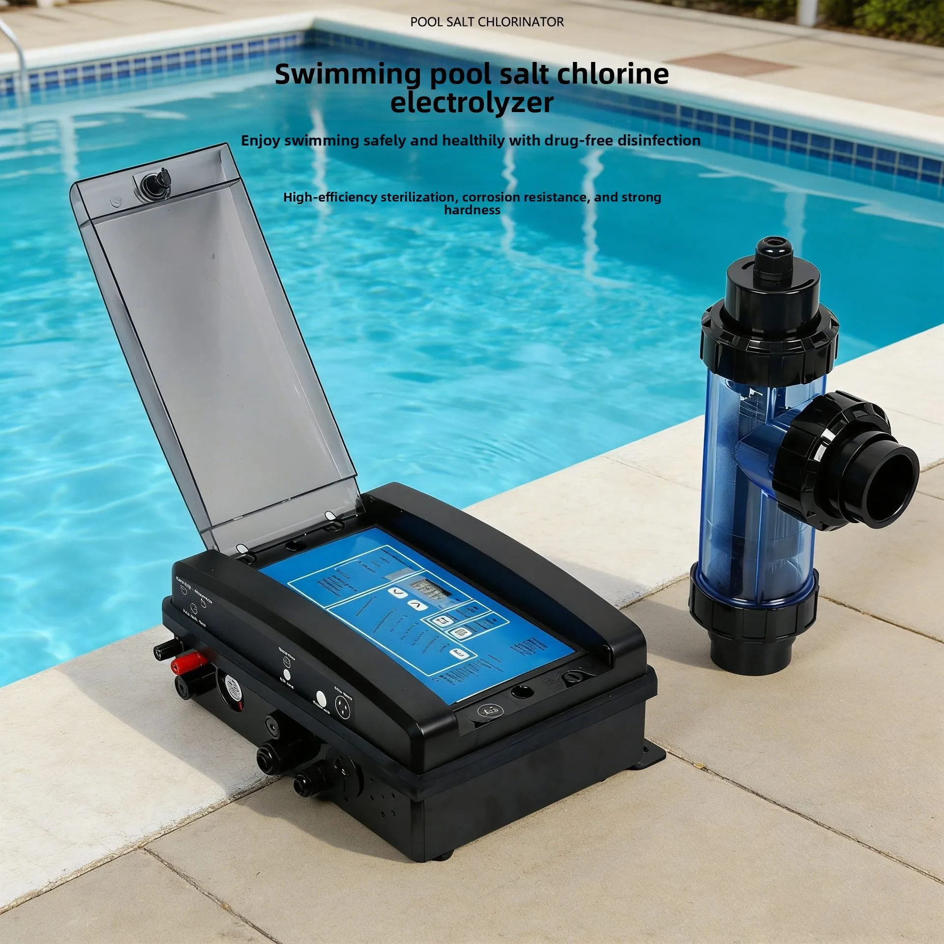 Salt Chlorine Generator Electrolytic Cell Disinfection Sterilization System for Swimming Pool Spa Hot Tub Water Treatment