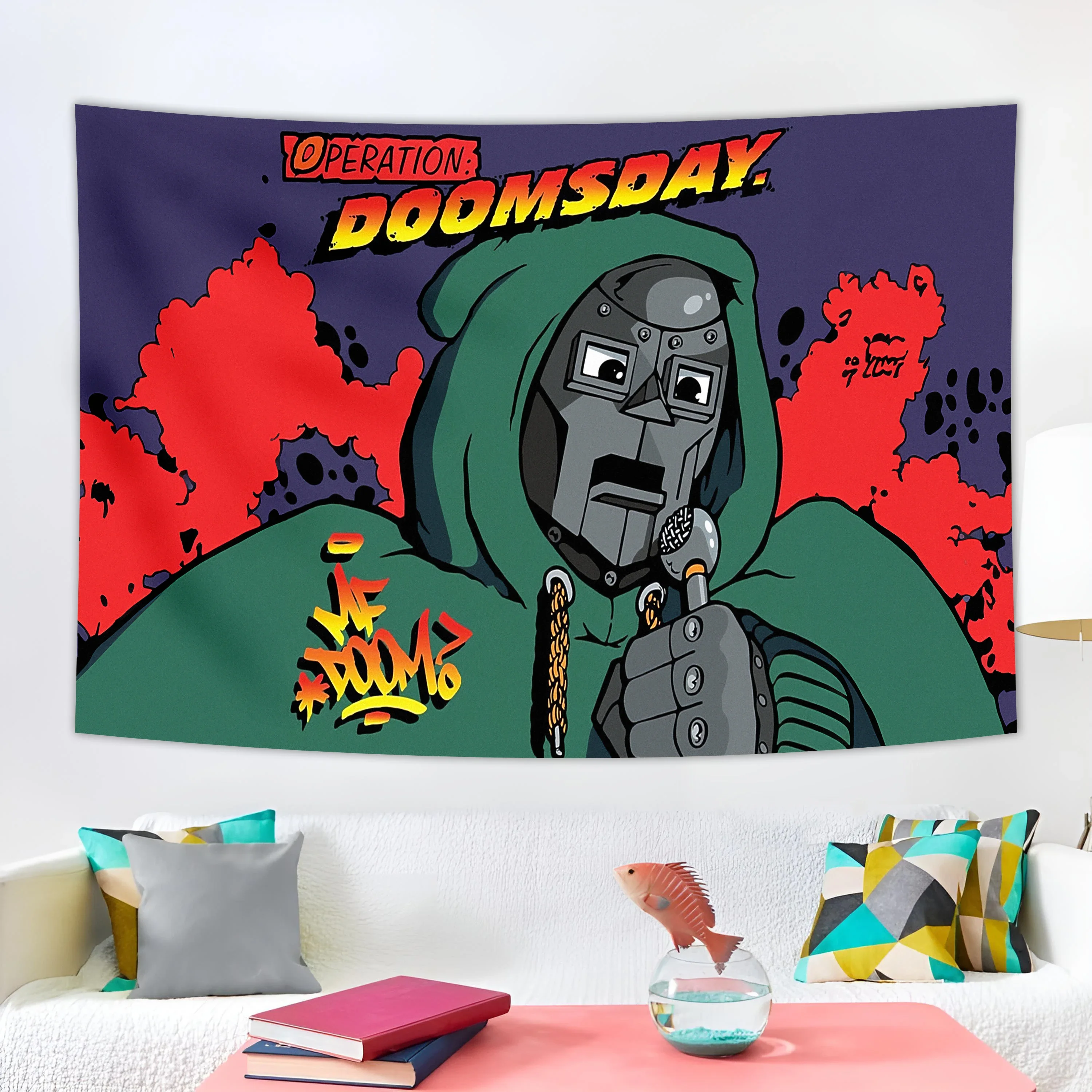 MF DOOMs Colorful Tapestry Wall Hanging Tarot Hippie Wall Rugs Dorm Home Decor Backdrop  Aesthetic Room Decor Boho Home Decor