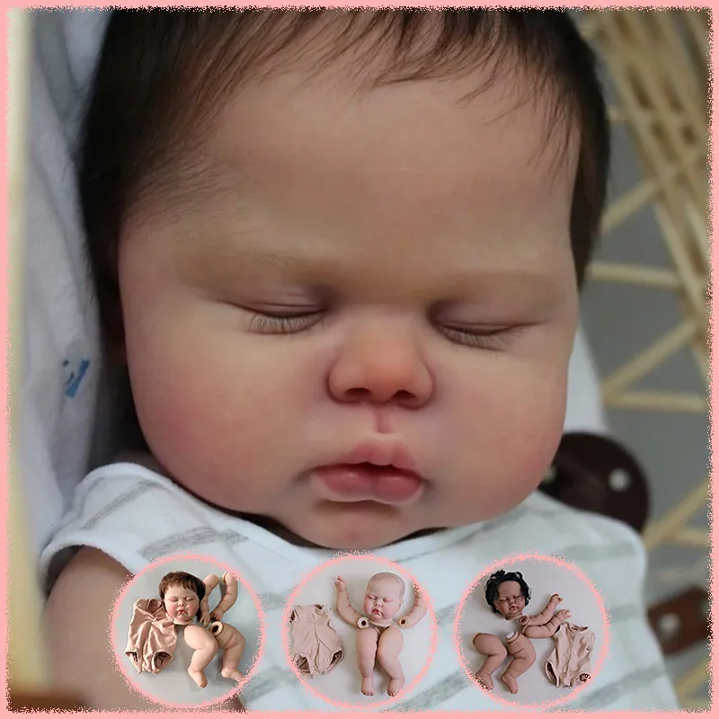 

19inch Reborn Pickle Sleeping Doll Kits Lifelike Multiple Layers Painting Doll Parts Visible Veins
