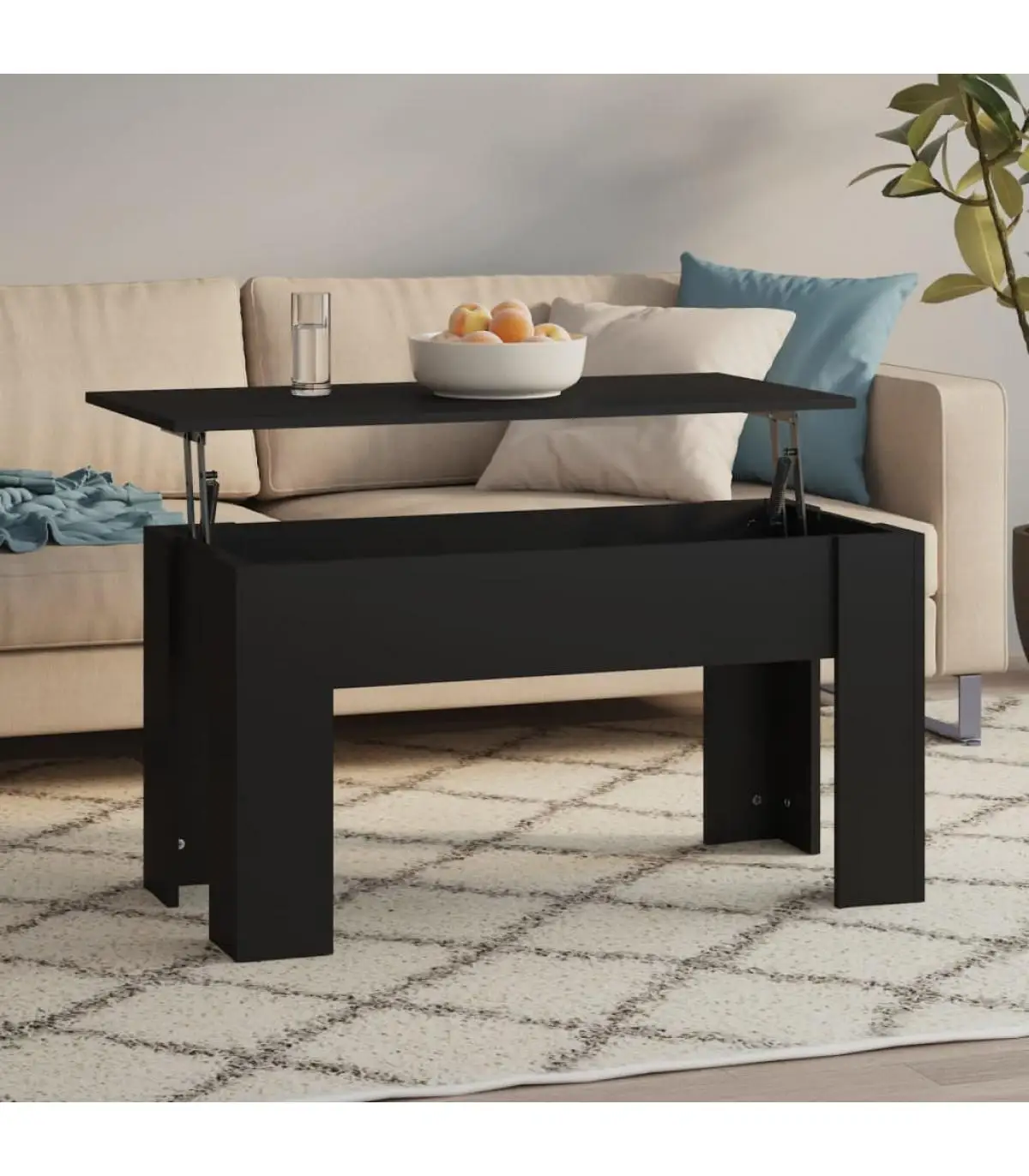 Coffee tables coffee table black plywood 101x49x52 cm