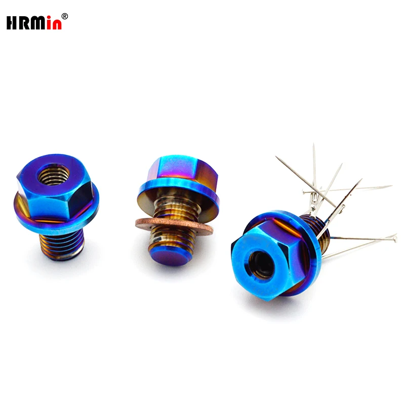 HRMin Factory High quality Gr.5 Titanium Alloy 10.9 grade Auto Engine Magnetic Oil Drain Plug 1ps M12*1.5mm For Benz BMW (E)MINI