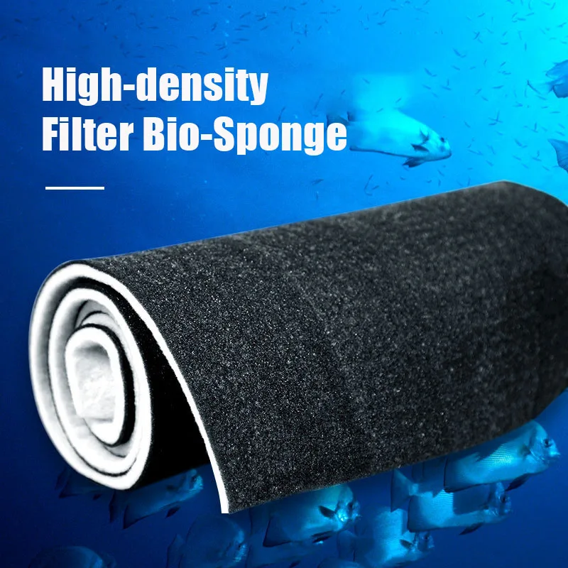 New Activated Carbon Fish Tank Filter Cotton Bio-Sponge High-density Biochemical Sponge Water Purification Aquarium Filter Media