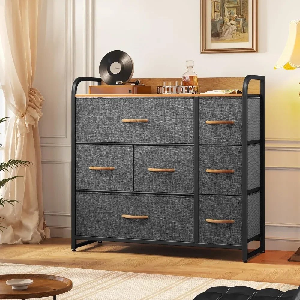 

Dresses with 7 Drawers, Black Dress and Chest of Drawers, Large Storage Tower,Organizing Unit for Bedroom,Living Room and Closet