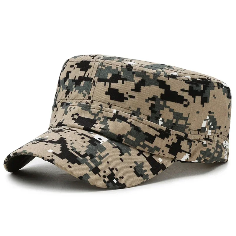 Vintage Camouflage Hats Flat Top Baseball Caps for Men Outdoor Sports Visor Hats Cadet Sunscreen Hats Gorras Para Hombres