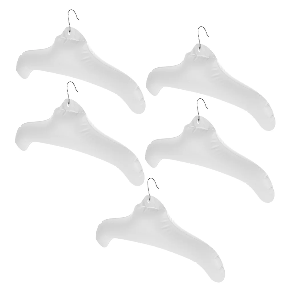 5 Pcs Inflatable Hanger Clothes Hangers Camping Portable for Drying Wet Pvc Folding Multifunctional Plastic Travel Foldable