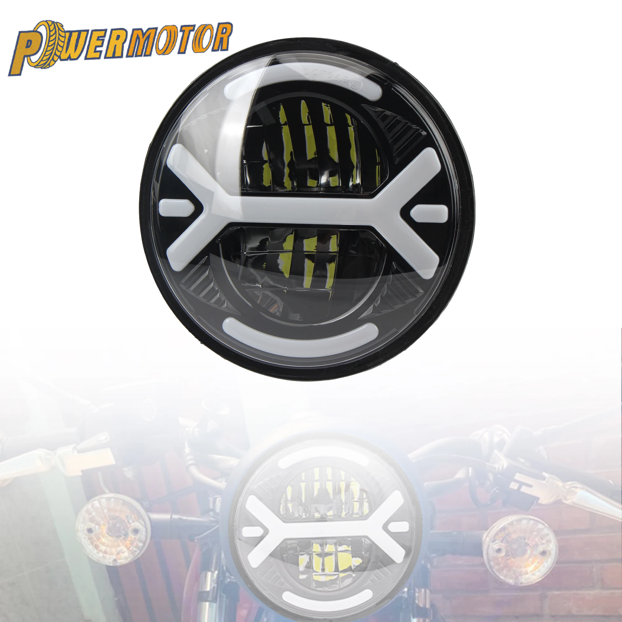 

5,75-дюймовая круглая светодиодная фара 5 3/4 "DRL мотоциклетные фары для Harley Honda Yamaha Kawasaki Suzuki Retro Cafe Racer