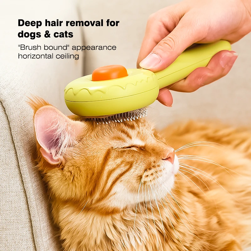 

Pet Deep Hair Removal Brush Cats and Dogs Comb Self Cleaning Grooming Tools Massage Needle Cats comb Donut Shape Pet Accessories