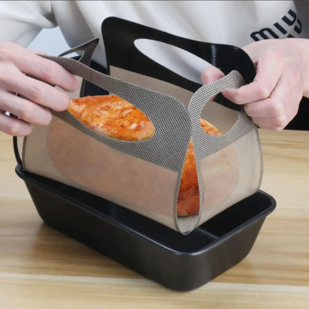 

Reusable Silicone Bread Loaf Pan Liner Easy Clean Heat Resistant Bread Tray Sling with 4 Handles Food-Grade Dough Transfer Tool