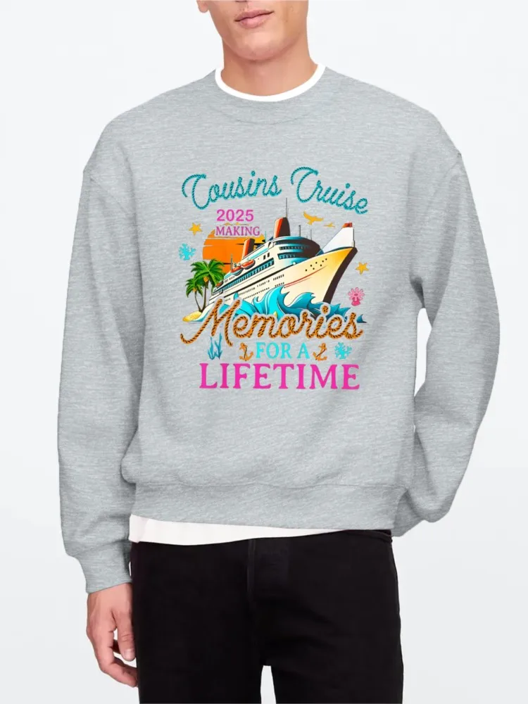 Fashion Ship Printed Men's O Neck Pullover Casual Loose Hoodless Sweatshirts 2025 Autumn New Hoodies Top Can Be Customerized