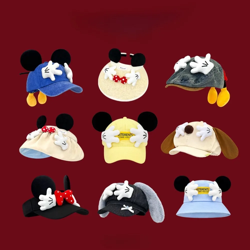 لطيف ميكي النخيل بعقب سلسلة بطة اللسان قبعة زوجين ظلة وواقية من الشمس فارغة أفضل قبعة مثمنة قبعة صياد قبعة