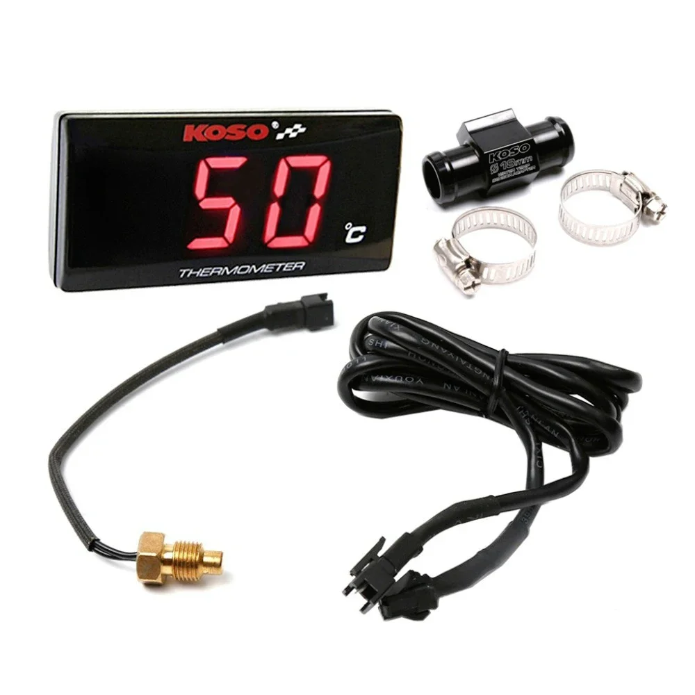 Motorcycle KOSO Water Temperature Mini Meter Sensor Water Temp For YAMAHA HONDA KAWASAKI  Adapter Scooter And Racing