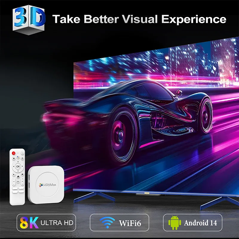 H96 MAX M1 Plus Smart Android 14 TV BOX RK3528 WIFI6 8K 4K HD BT5.4 4GB 32G 128G Voice Assistant Media Player Set Top Box