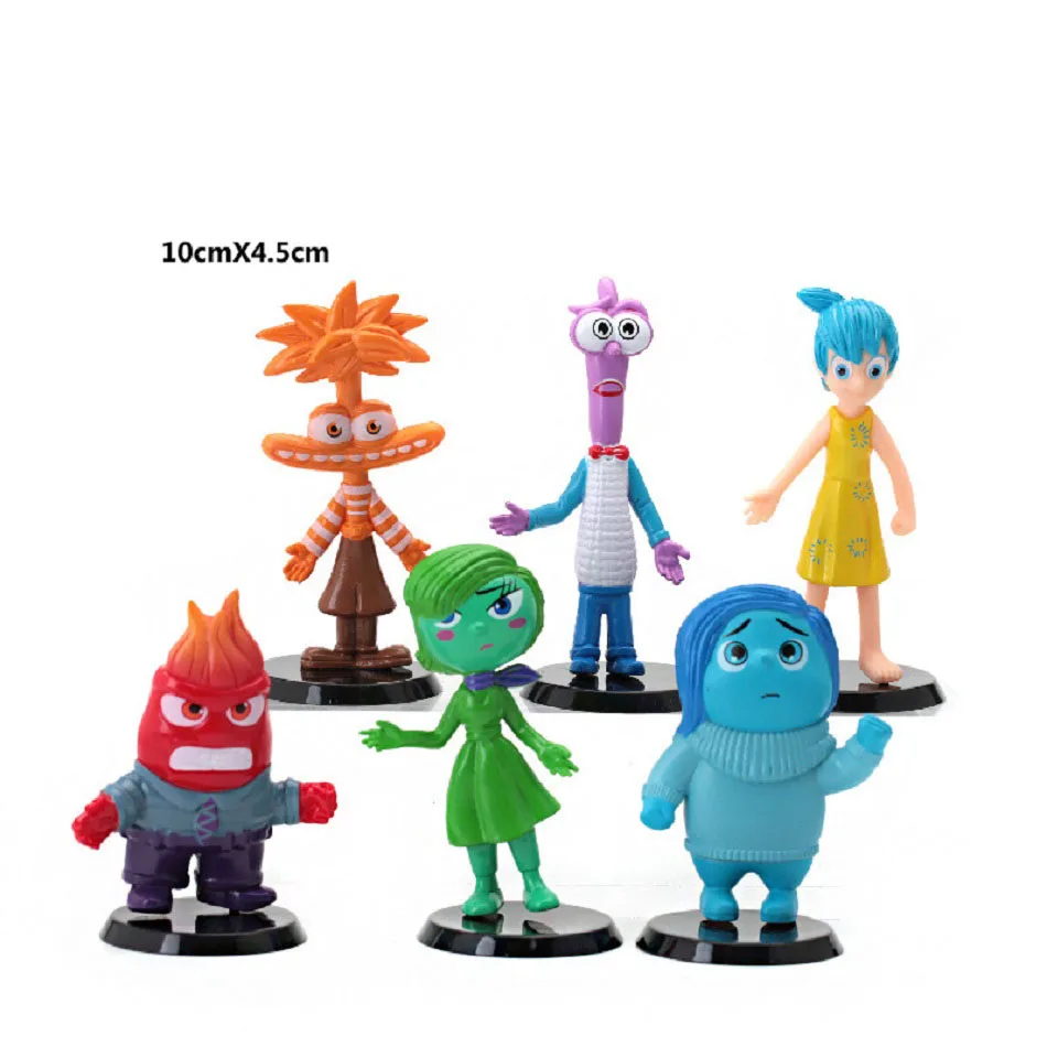 6pcs Inside Out 2 Figure Anime Joy Sadness Angry Action Figurine Fear Disgust Kits Collection Model Toy Gift In Stock