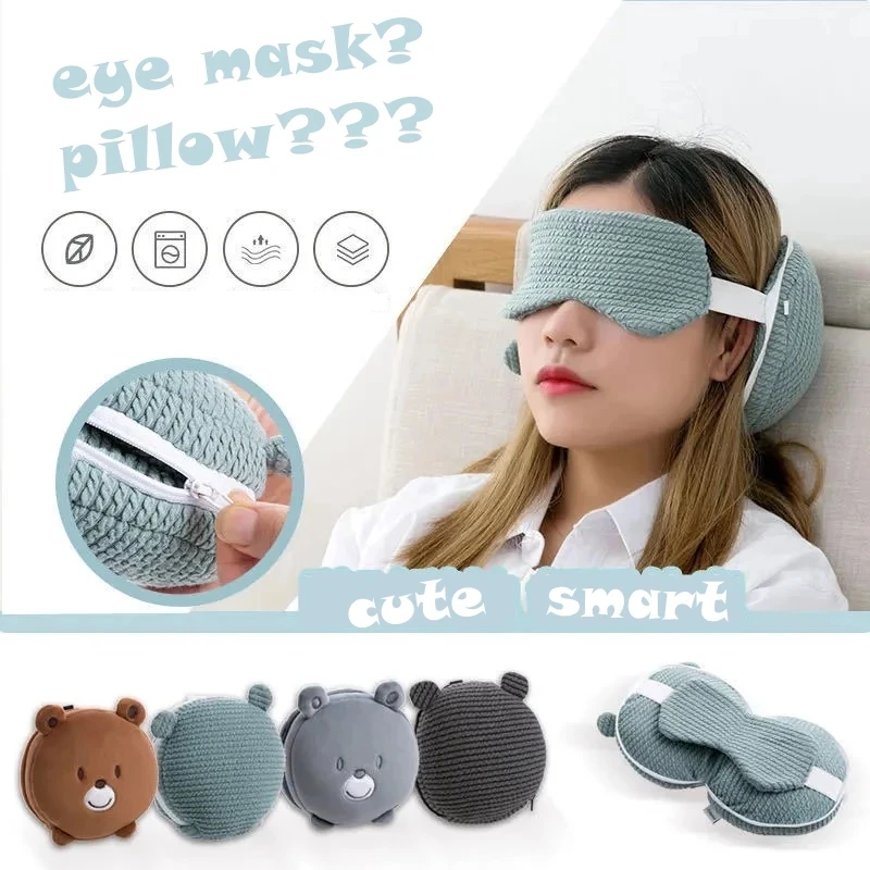 Portable Eye Massager Multifunctional Business Travel Neck Pillow Eye Mask Storage Bag with Handle Eye Mask Sleep Mask Eye Care