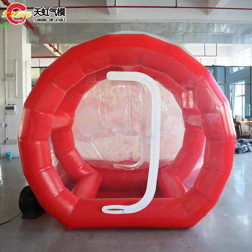 Fast Shipping 3m/4m/5m Giant Inflatable Christmas Snow Globe with Tunnel Blow Up Transparent Bubble House Lawn Tent with Blower