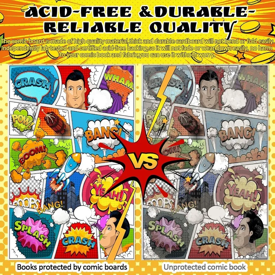 لوحات الكتب الهزلية 100ct 27PT لوحة دعم سميكة للغاية خالية من الأحماض الحجم الحالي لوحات الكتب الهزلية قطع دقيقة متينة ومطلية