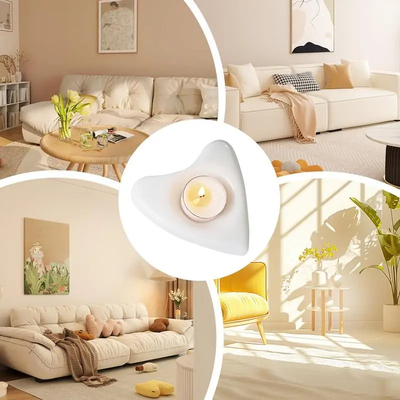 Heart shaped candle holder love tea candle holder elegant statue for home anniversary table decoration