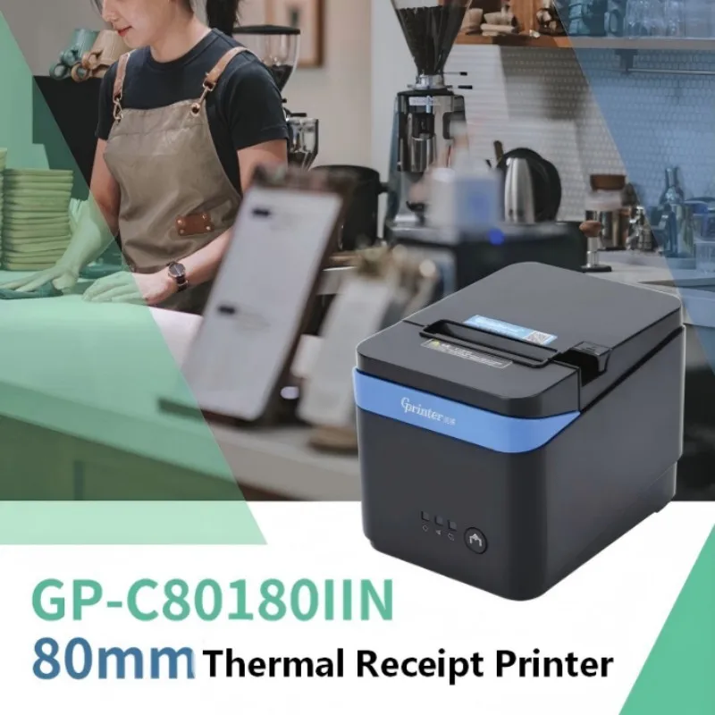 GP-C80180IIN Kitchen Thermal Receipt Printer Automatic Cutter Paper New Order Notification HD Printing Cash Register Receipts