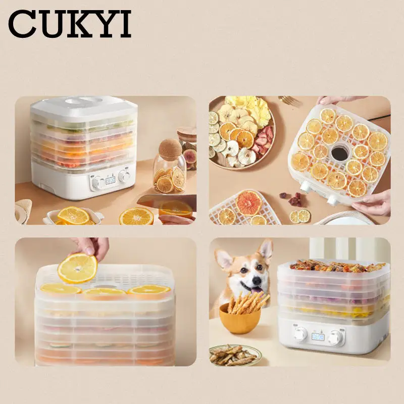 110V 220V Thermostic Food Dehydrator 3/5 layers Fruit drying machine With Timer Snack Herb Desiccator Temperature Adjustable