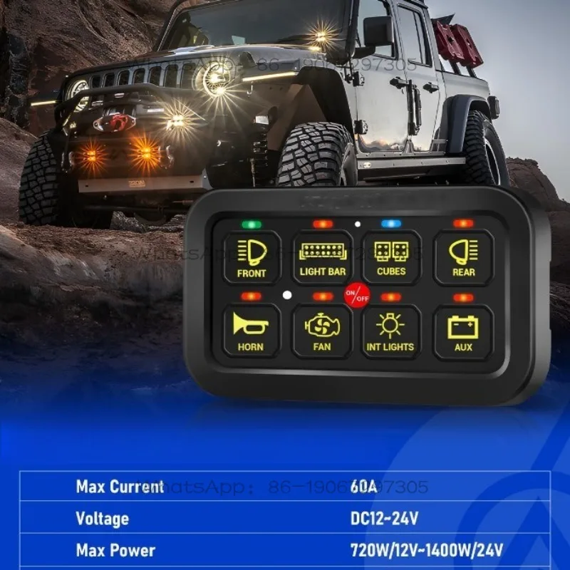 8-Key Eight-way Mobile Phone APP Switch Panel Instantaneous Pulse Function, Car RV Transformation Circuit Control