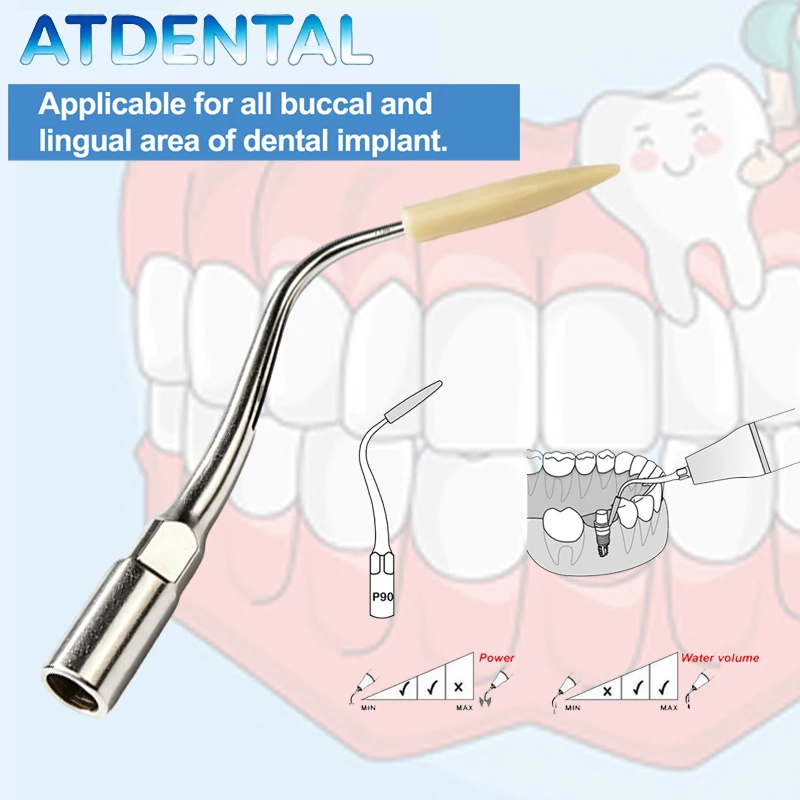 

Dental Implant Scaler Tip Periodontal P90 Cleaning Tip for Woodpecker EMS Ultrasonic Unit
