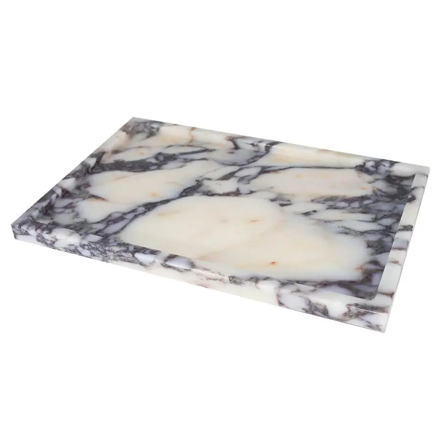 

Luxurious Natural Marble Vanity Tray Genuine Marble Stone Storage Tray for Home Decor Bathroom Kitchen Vanity Dresser NonResin N