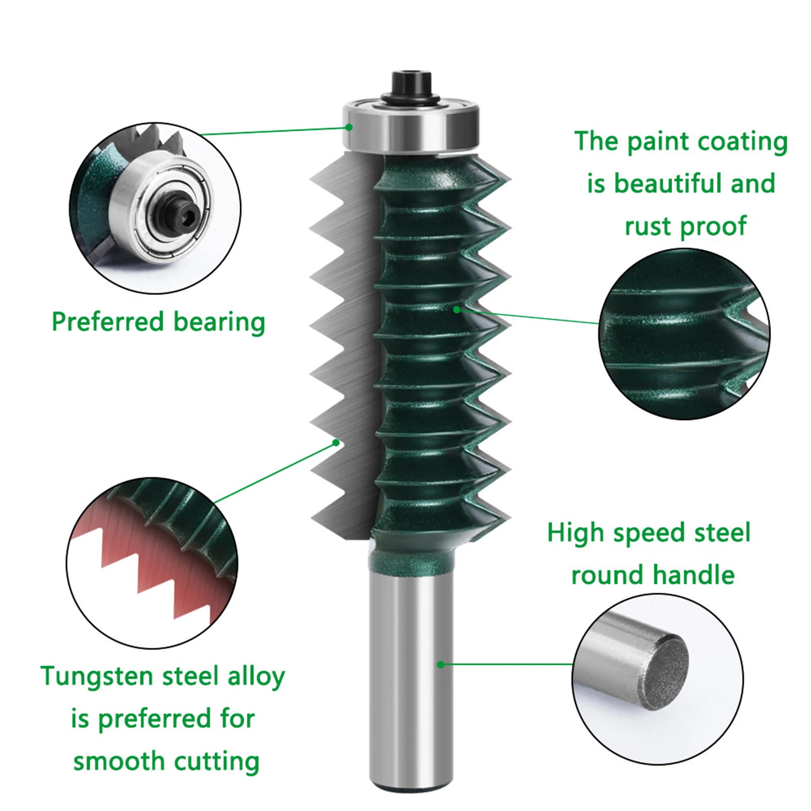 Multi Tooth Router Bit 12mm Shank Carbide Line Type Wood Milling Knife For Woodworking