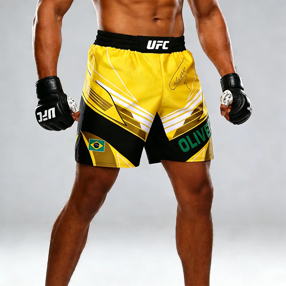 

UFC Retro Charles Oliveira Signed Do Bronx Custom Fight Shorts Men Women MMA Octagonal Cage Oversized Jujutsu Training Shorts