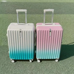 Gradient Color Rolling Suitcase Mute Universal Wheel Women Luggage Boarding Cabin Case Strong and Durable Travel Bag with Wheels