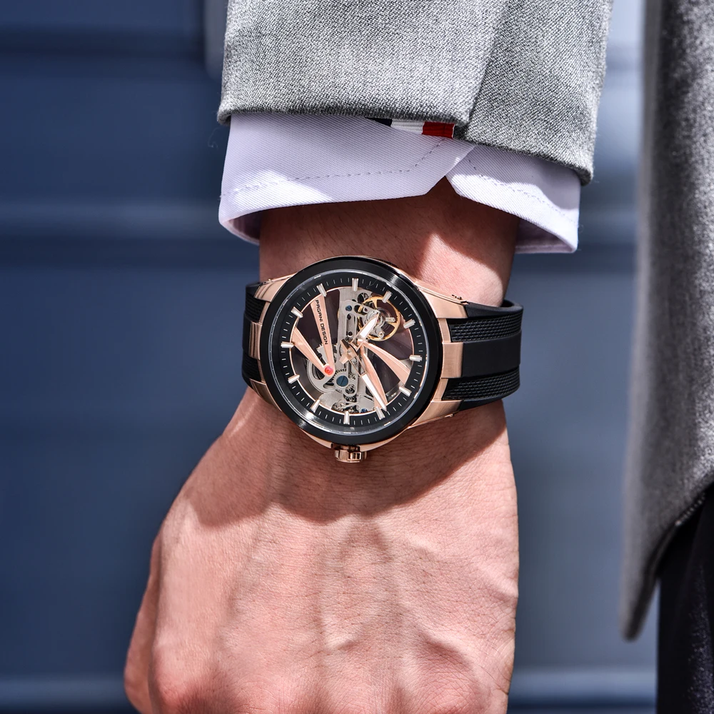 PAGANI DESIGN Hollow Mens Watches Tourbillon Mechanical Automatic Watch For Men Top Luxury AR Sapphire Luminous Waterproof Clock