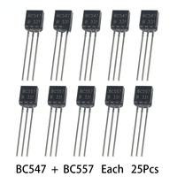 50PCS Transistors BC547 BC557 each 25pcs Transistor Kit bc557 bc547 Transistor NPN PNP DIY Electronic Kit