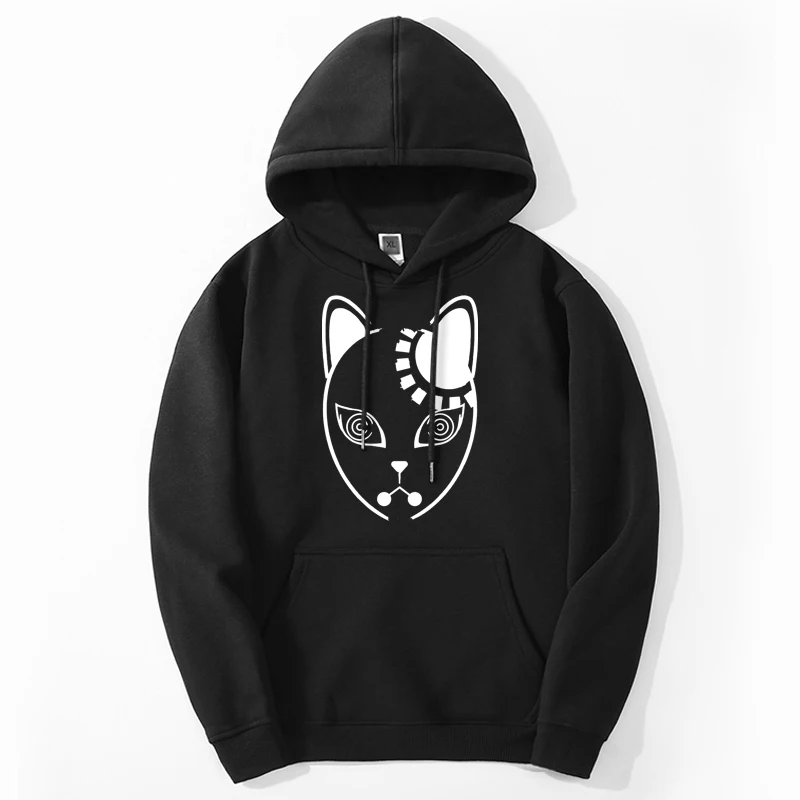 

Hot Anime Demon Slayer Hoodies Keaton Mask Print Manga Harajuku Tracksuit Kawaii Graphic O-neck Oversize Casual Streetwear