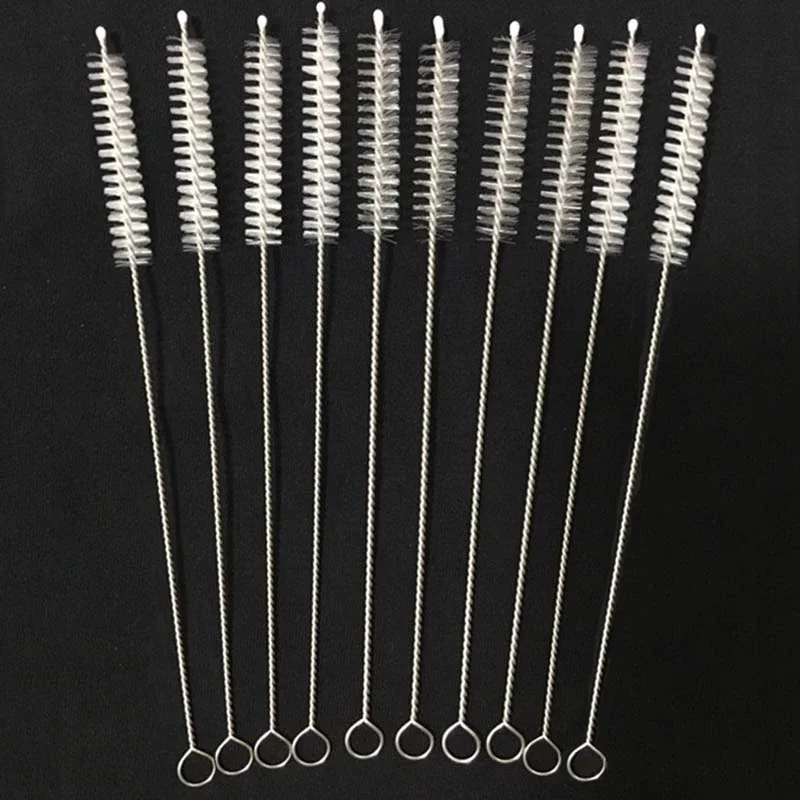 20/5Pcs Drinking Straw Cleaning Brush Nipple Tube Pipe Cleaner Nylon Stainless Steel Long Handle Cleaning Brushes for Straws