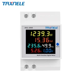 AC monitor 110V 220V 380V 100A Voltage Current Power Factor Active KWH Electric energy Frequency meter VOLT AMP