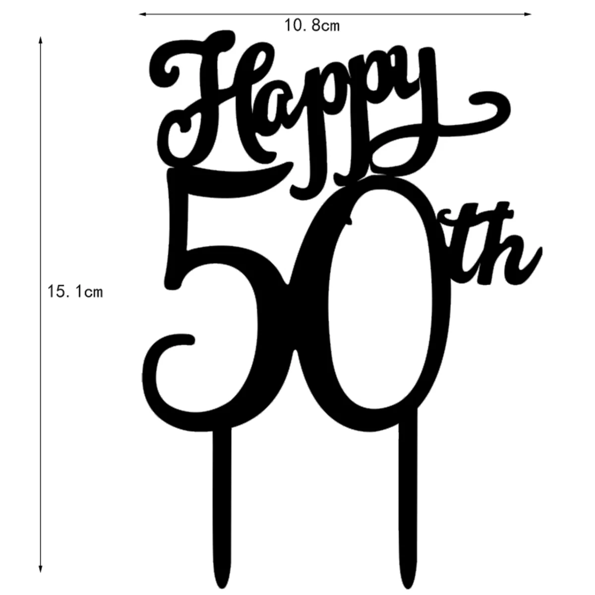 Happy Birthday Cake Picks Cake Picks Happy 50th Birthday Cake Topper Acrylic 50th Cake Decoration (Black)