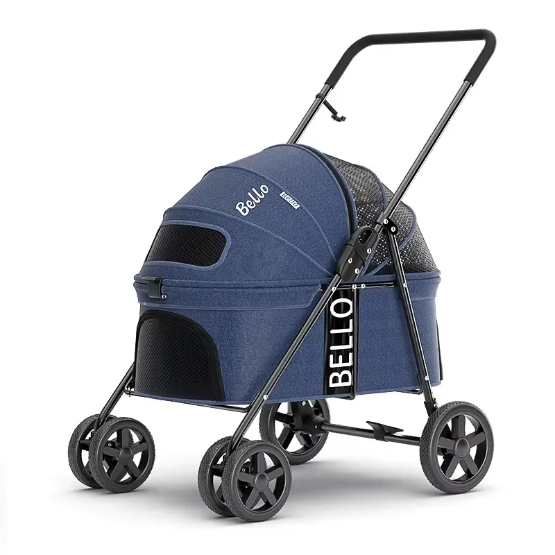 Lightweight Outdoor Folding Pet Stroller Small Dog & Cat Teddy Travel Carrier for Carrying Puppies & Cats