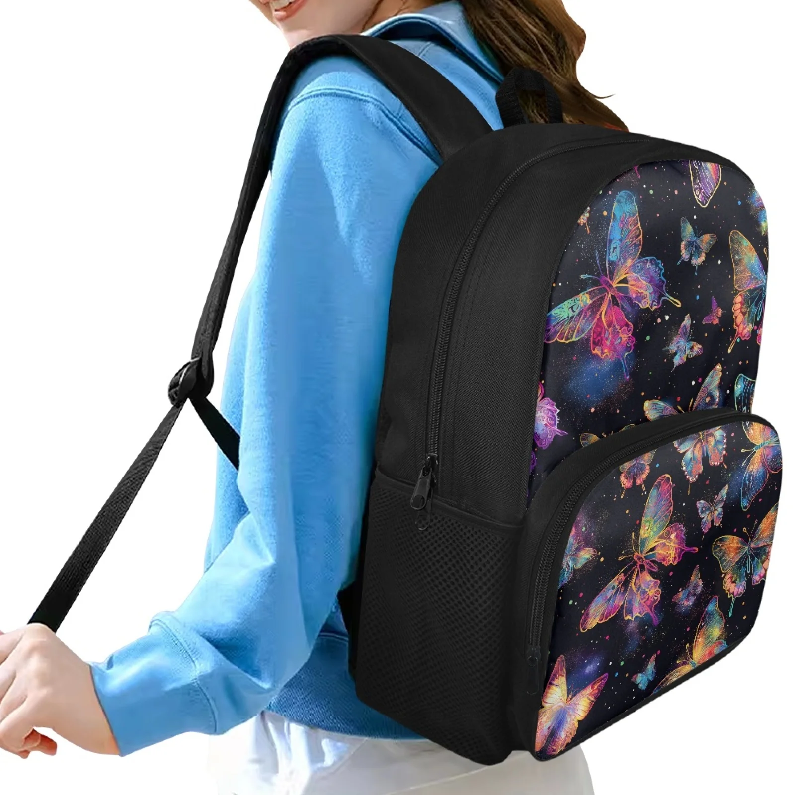 Mochilas con estampado de mariposa para niños, mochilas escolares para niñas, mochila escolar para estudiantes, bolsa de libros para niñas