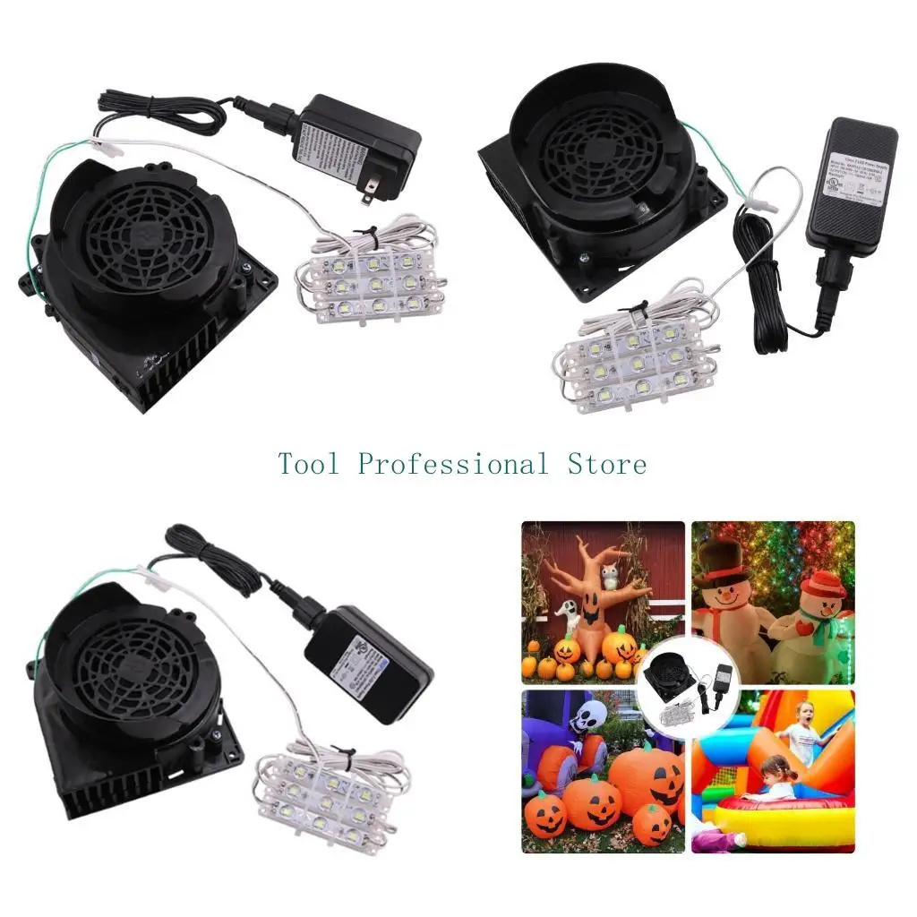 

57QF Air Blower with LED Light Waterproof Fan Blower Motor for Halloween Christmas Easter Yard Inflatable Decorations