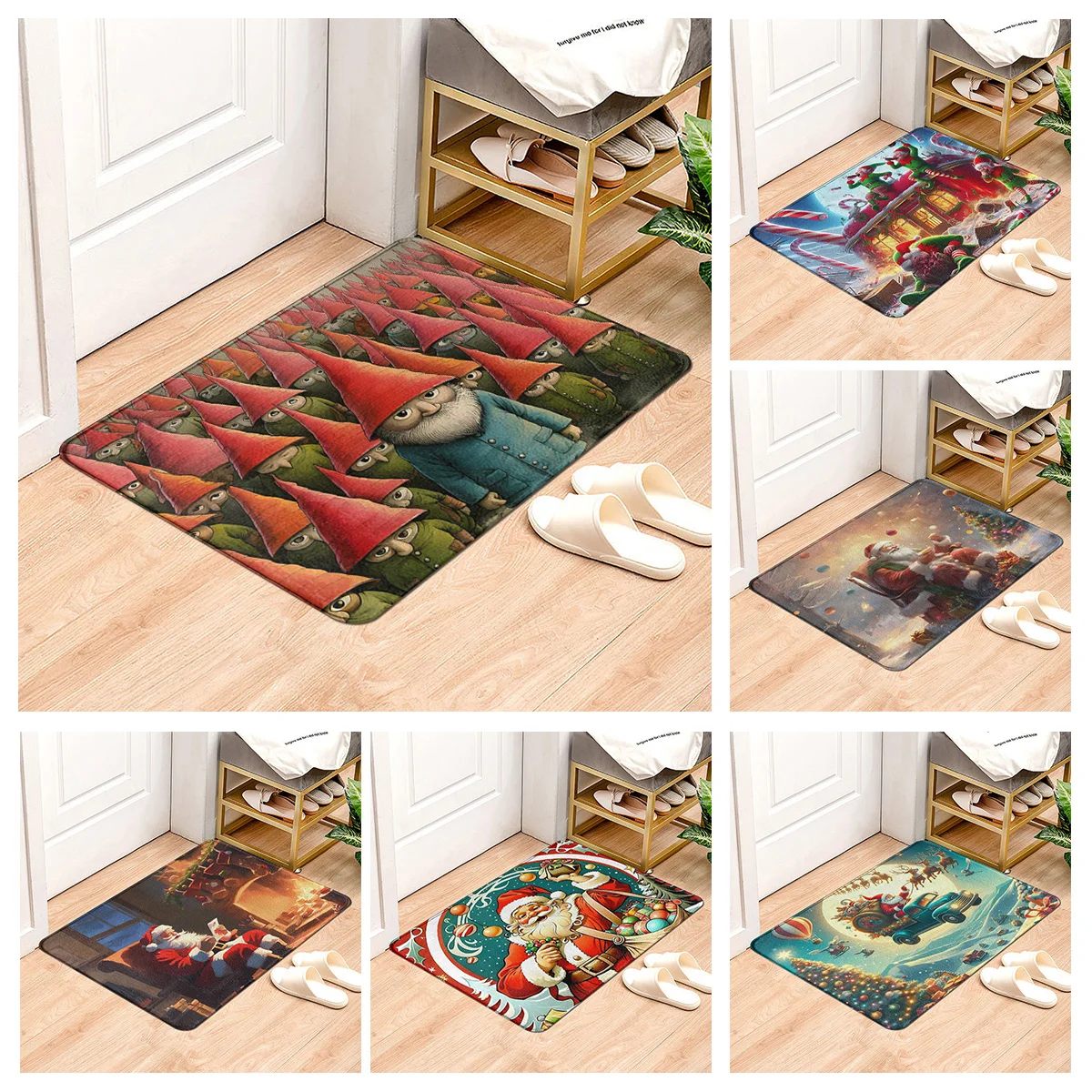 

House entrance carpet Home door mat Living Room Bath Foot bathroom non-slip water absorption rugs bath Merry Christmas winter