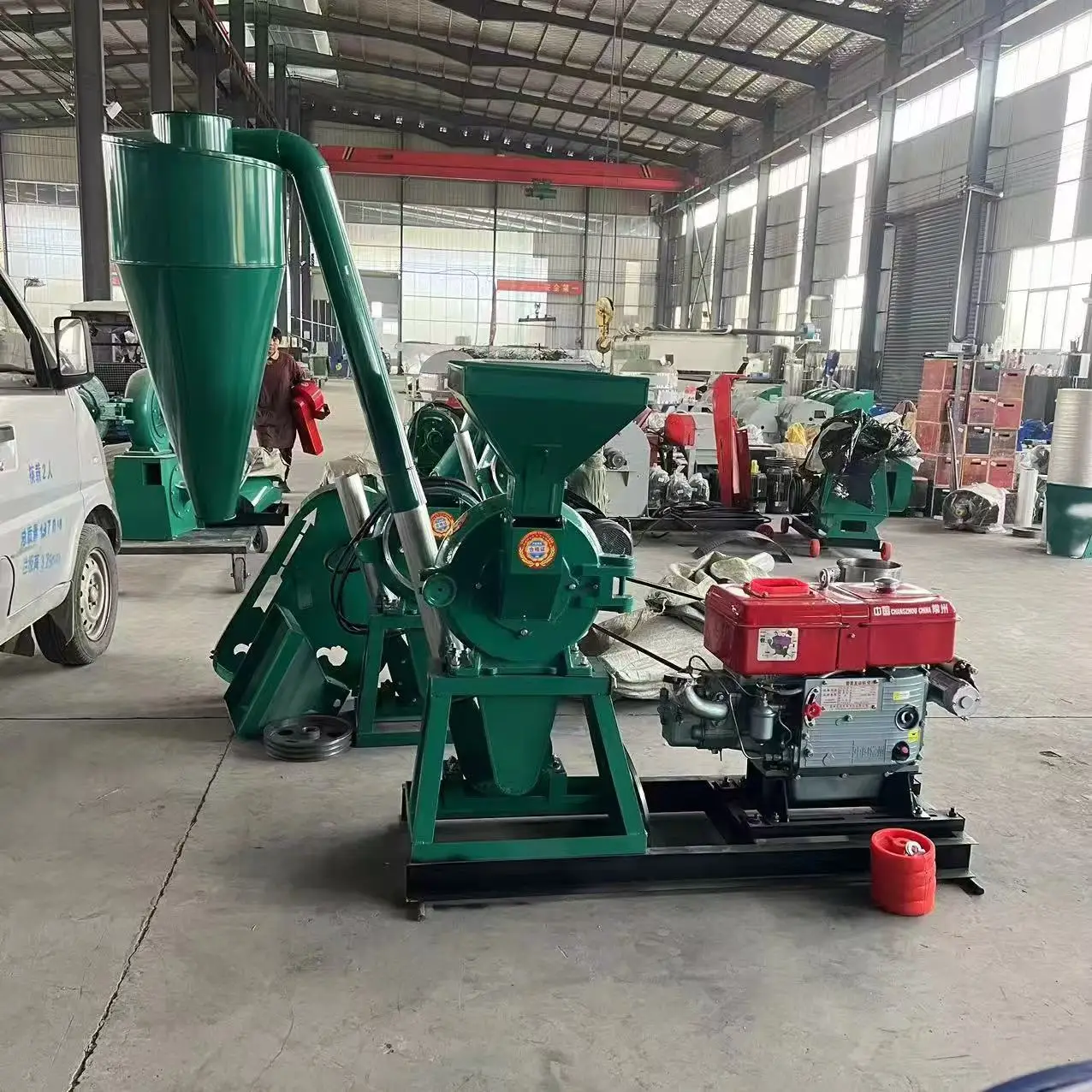 

Africa Hot Sale Diesel 22hp Engine and Electric 15kw Machinery Rice Bean Corn Maize Mill Grinder/ Maize Grain Grinding Machine