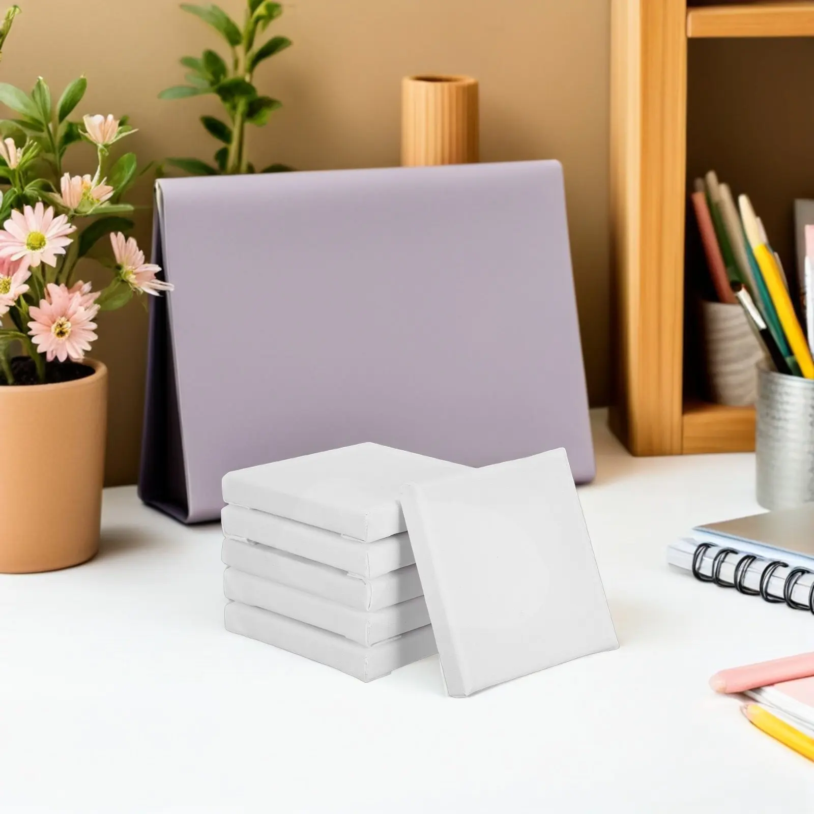 15Pcs 10x10cm Mini Canvas Panels for Painting Cotton Fabric Smooth Surface Small Art DIY Craft Home Office Studio Wall Decor