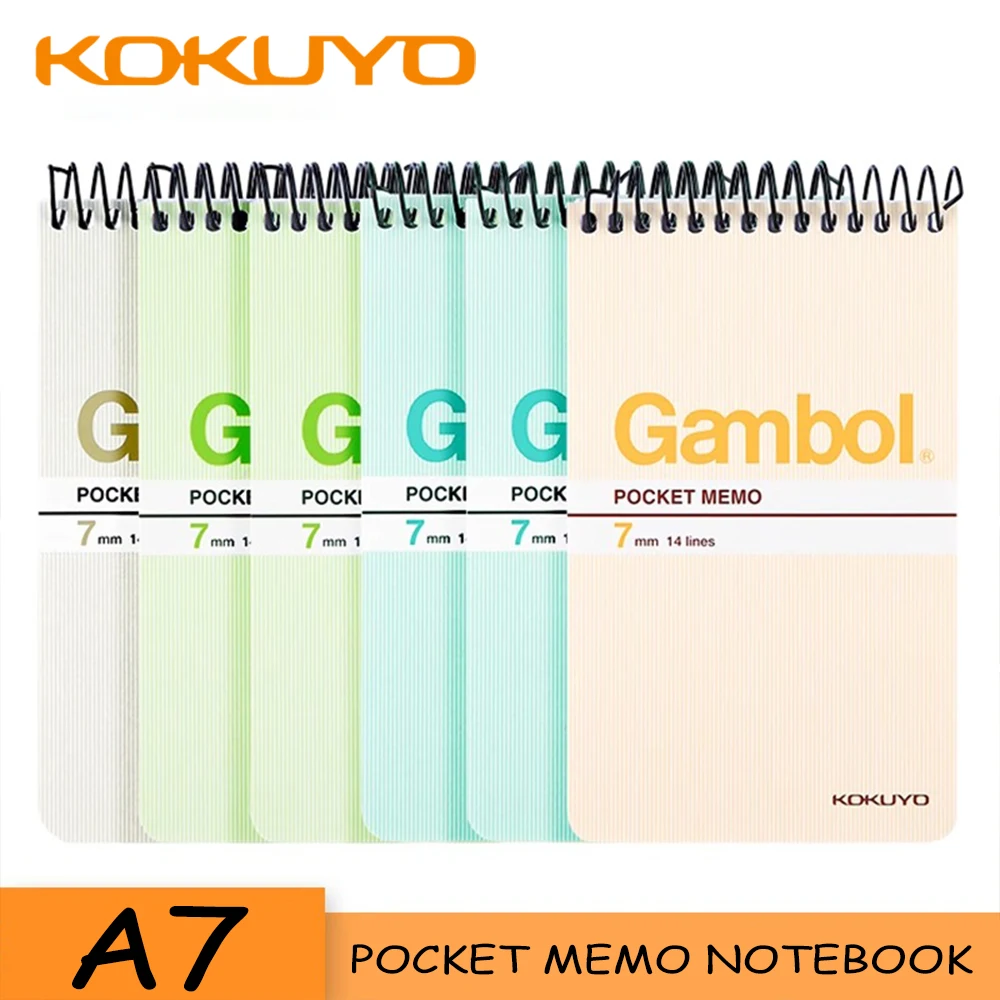 1 шт., Япония KOKUYO, 50 страниц/шт., блокнот с горизонтальной линией, блокнот на катушке, 7 мм, 14 линий, офисные принадлежности, дневник, каваи, канцелярские принадлежности