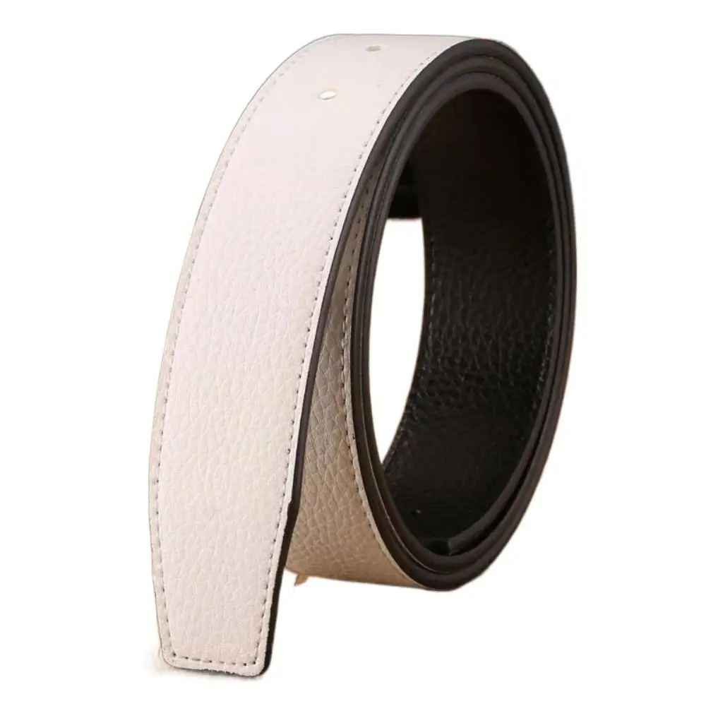 Men 3.7cm Replace Strap Durable Decorative Trousers Waistband Leather Belt Strap No Buckle Belt Genuine Leather