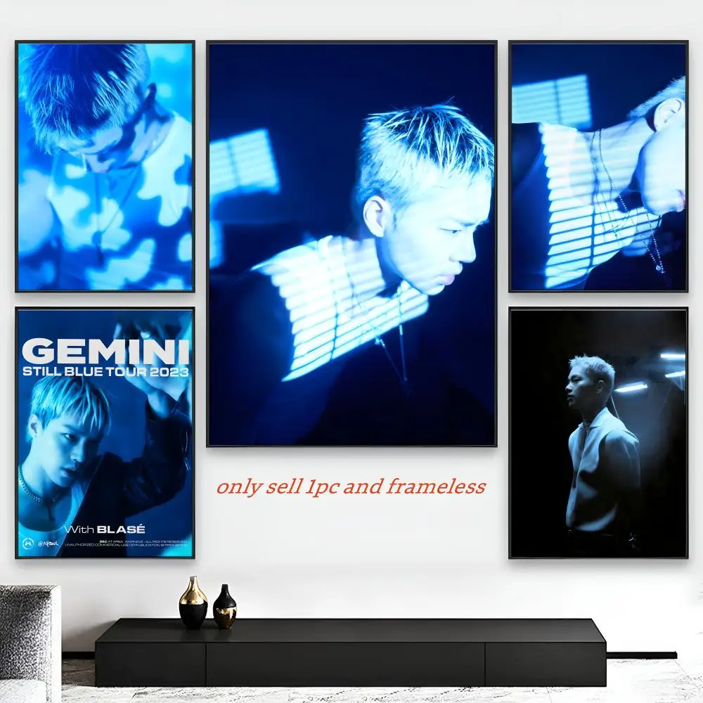 K-R&B GEMINI still blue Poster HD Self-Adhesive Wall Decor Home Office Dorm Bedroom & More Ideal Gift Choice