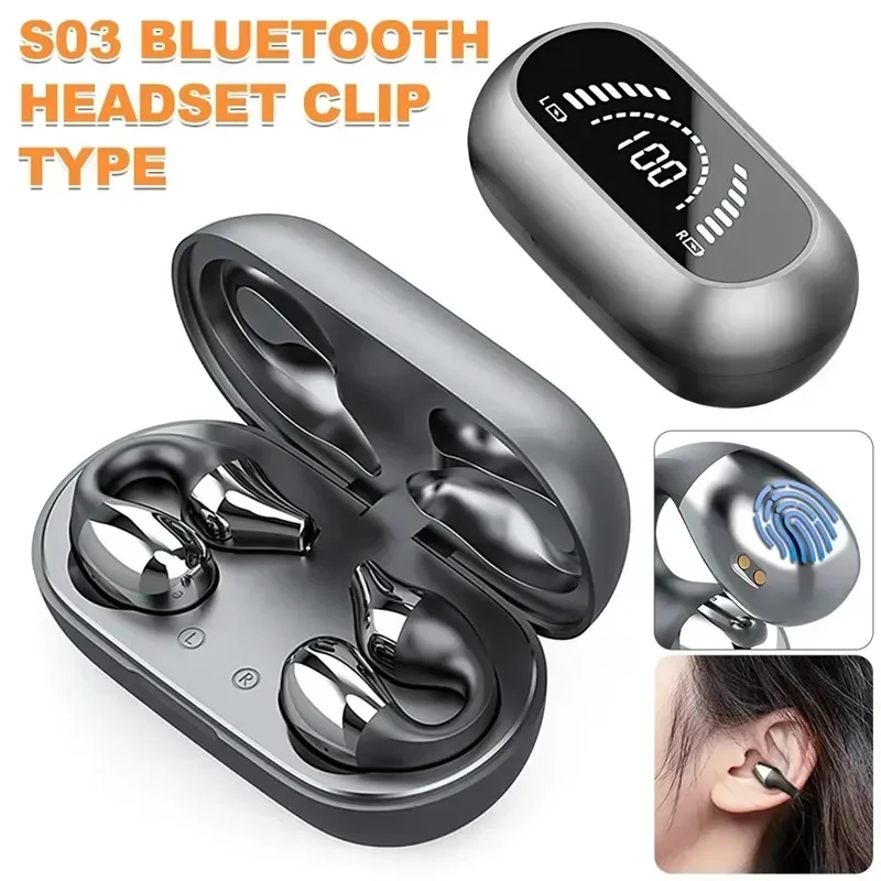 

HD Call Sports Headset TWS Bluetooth Earphones Noise Canceling Stereo earbuds Wireless Bone Conduction Headphones Clip Ear Music