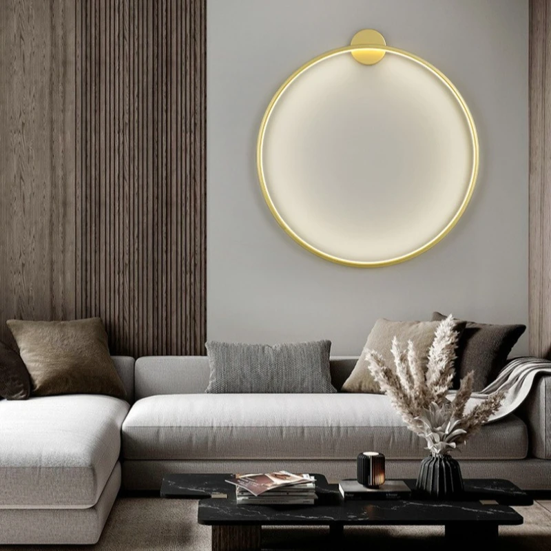 Simple Circle Wall Lamp Background Decoration Ambient Light Modern LED Wall Lights Living Room Bedside Aisle Indoor Lighting