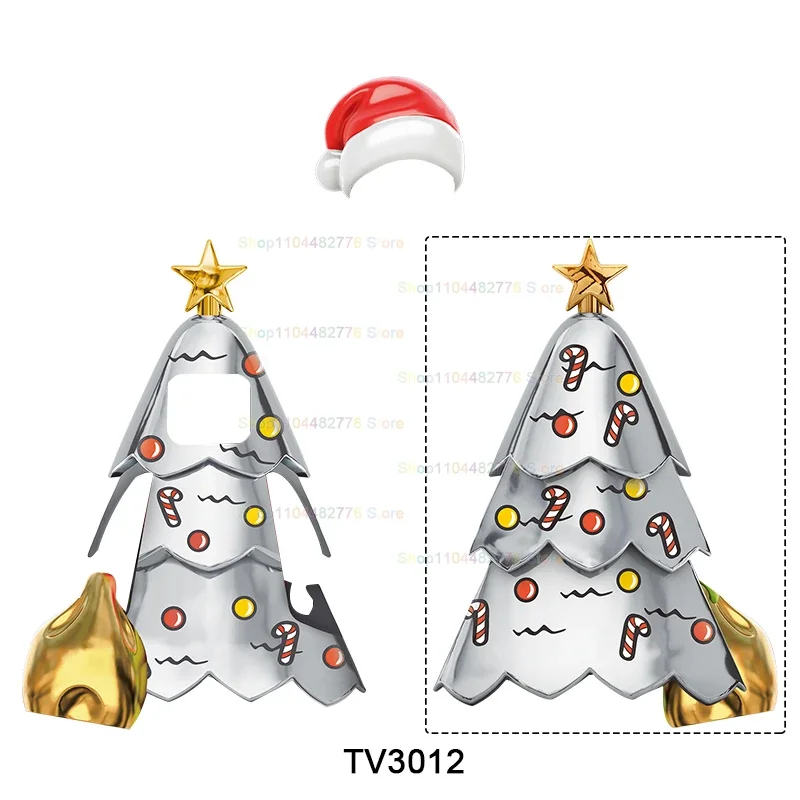 Modelos de natal mini blocos de construção figuras de ação acessórios personagens meninos meninas brinquedos para crianças presentes aniversário