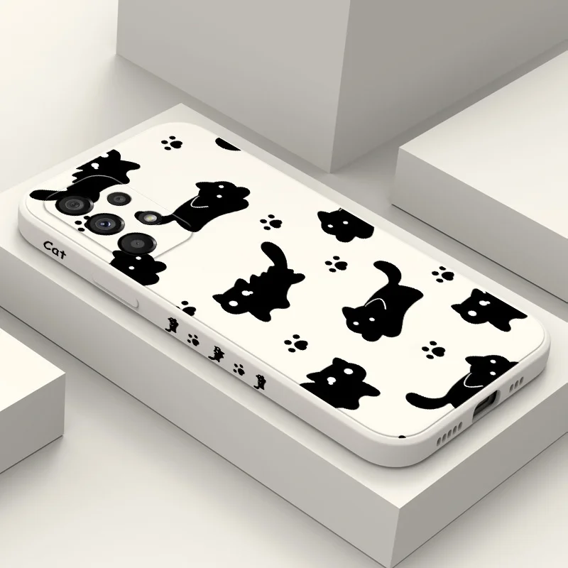 

Nifty Black Cat Phone Case For Samsung Galaxy A73 A53 A33 A23 A13 A03 A72 A52 A52S A32 A22 A12 A71 A51 A31 A21S Silicone Cover