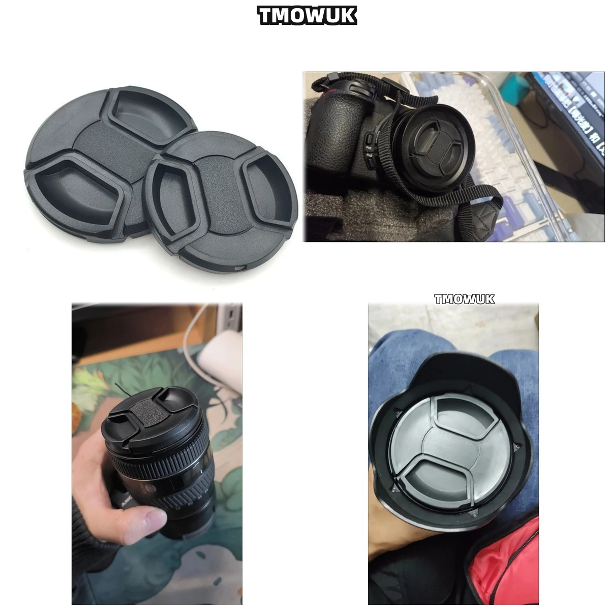 

For Canon EOS R6 R50 30D 70D 200D2 M3 Rebel T6 550D Camera Lens Cap Protective Cover Center Pinch Snap-on 49mm 52 55 58 62 67 72
