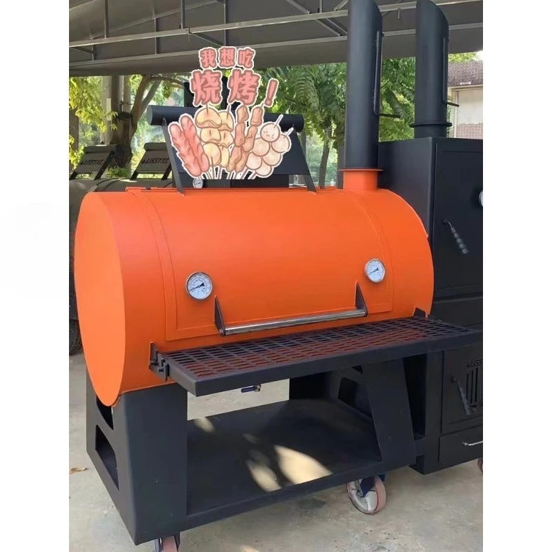 Outdoor large American smoke oven Commercial fruit wood bacon oven Hotel charcoal oven
